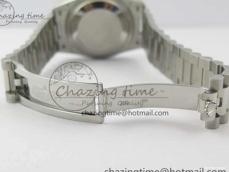 0521 Day-Date 36 SS 128239 Bp Maker Best Edition White MOP Dial Crystral Markers on President Bracelet FlexibleFit 3153